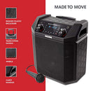 ION Audio Block Rocker Plus | 100W Portable Speaker, Battery Powered with Bluetooth, Microphone & Cable, AM/FM Radio, Wheels & Telescopic Handle and USB Charging For Smartphones & Tablets