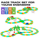 USA Toyz Glow Race Tracks and LED Toy Cars - 360pk STEM Building Glow in The Dark Flexible Rainbow Race Track Set with 2 Light Up Toy Cars