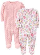 Simple Joys by Carter's Baby Girls' 2-Pack Cotton Snap Footed Sleep and Play: Clothing