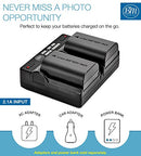 LP-E6N Replacement Battery 2-Pack & Dual Battery Charger for Canon EOS R, EOS R5, EOS 90D, EOS 60D, EOS 70D, EOS 80D, EOS 5D II, 5D III, 5D IV, EOS 6D, EOS 6D II, EOS 7D, EOS 7D II, XC10, XC15 Cameras