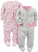 Simple Joys by Carter's Baby Girls' 2-Pack Cotton Snap Footed Sleep and Play: Clothing