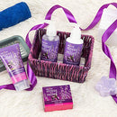 Draizee Home Spa Gift Set Luxurious 5 Piece Home Relaxation Lavender and Grape Fragrance Gift Basket for Women, Girlfriend -