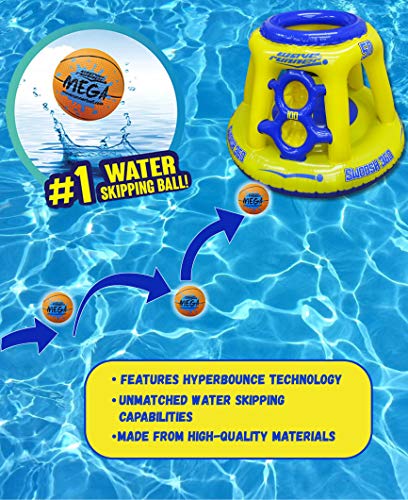 Wave Runner Swoosh 360 Swimming Pool Basketball Hoop Set by WAVERUNNER - (Yellow/Blue)