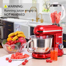 VIVOHOME 3 in 1 Multifunctional Stand Mixer with 6 Quart Stainless Steel Bowl, 650W 6-Speed Tilt-Head Meat Grinder Juice Blender, ETL Listed, Red