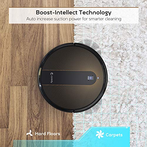 Coredy R750 Robot Vacuum Cleaner, Compatible with Alexa, Mopping System, Boost Intellect, Virtual Boundary Supported, 2000Pa Suction, Super-Thin, Upgraded Robotic Vacuums, Cleans Hard Floor to Carpet