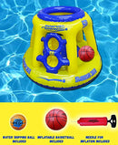Wave Runner Swoosh 360 Swimming Pool Basketball Hoop Set by WAVERUNNER - (Yellow/Blue)