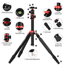 GEEKOTO Camera Tripod, Tripod for Canon Nikon Sony DSLR Camera, 75 inches Aluminum Alloy Tripod with 360 Degree Ball Head and Rotatable Center Column, Professional Horizontal Tripod for Travel & Work
