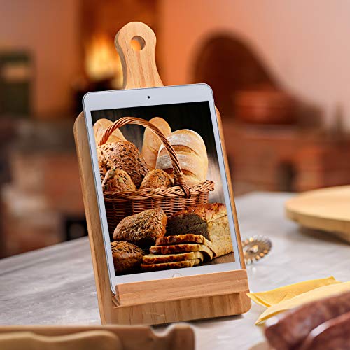 Gifts For Mom Birthday Mother's Day Gifts for Women, Cutting Board Style Wood Recipe Cookbook iPad Tablet Stand Holder
