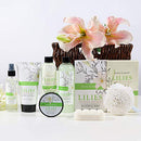 Gift Baskets for Women, Body & Earth Spa Gifts for Her, Lily 10pc Set, Best Gift Idea for Women