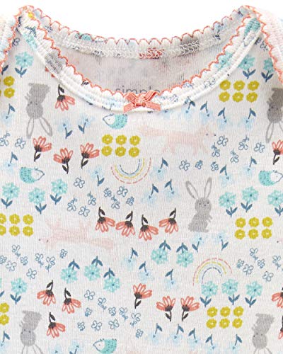 Simple Joys by Carter's Girls' 5-Pack Long-Sleeve Bodysuit, Dots/Owl/Print, Newborn