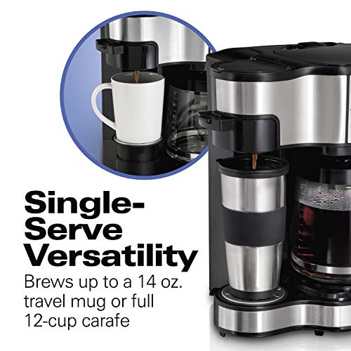 Hamilton Beach 2-Way Brewer Coffee Maker, Single-Serve and 12-Cup Pot, Stainless Steel (49980A), Carafe