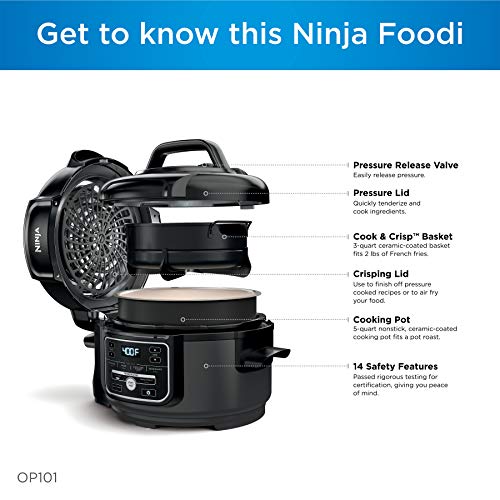Ninja Foodi 7-in-1 Pressure, Slow Cooker, Air Fryer and More, 5-Quart,