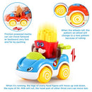 LUKAT 1 Year Old Boy Gifts, Toddler Toy Cars Set of 4 Friction Powered Cars, Pull Back Cars Cartoon Push and Go Friction Powered Car Toys, Baby Toy Vehicles Set Toy Best Toys for Boys and Girls