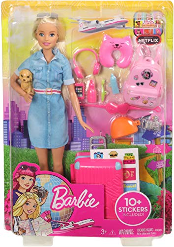 Barbie y juego de viaje con más de 10 accesorios