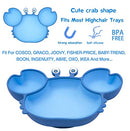 Silicone Suction Plate for Toddlers - Self Feeding Training Divided Plate Dish and Bowl for Baby and Toddler, Fits for Most Highchairs Trays, BPA Free Microwave Dishwasher Safe