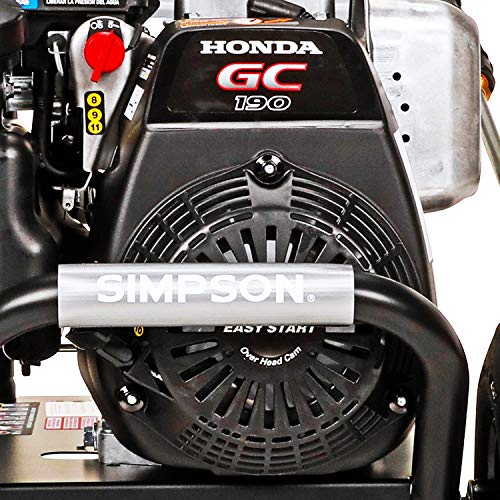 Simpson Cleaning MSH3125 MegaShot hidrolavadora a presión de gasolina con tecnología Honda GC190, 3200 PSI a 2,5 GPM