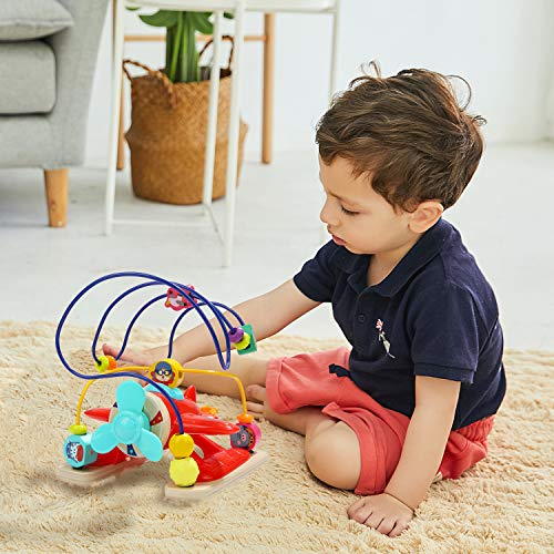 TOP BRIGHT Bead Maze Toys for 1 Year Old Boy Gifts - Educational Bead Maze for Toddlers Boy One Year Old Airplane Toys