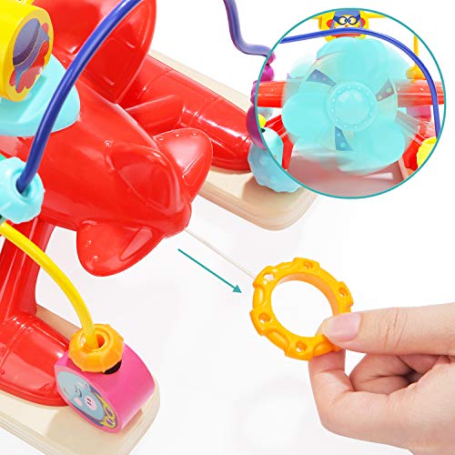 TOP BRIGHT Bead Maze Toys for 1 Year Old Boy Gifts - Educational Bead Maze for Toddlers Boy One Year Old Airplane Toys