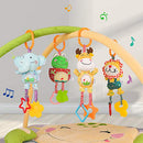 TUMAMA Baby Toys for 0, 3, 6, 9, 12 Months, Handbells Baby Rattles with Teethers Soft Plush Early Development Stroller Car Toys for Infant, Newborn Birthday Gifts, 4 Pack