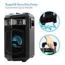 Portable PA Speaker Powered Rechargeable Outdoor Speaker Microphone Set with Mic Talkover MP3 USB SD FM Radio AUX, LED Dj Lights, Pyle PWMKRDJ84BT (System-500W BT Connectivity)