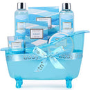 Bath Gift Set for Women,Body & Earth Home Spa Kit Scented with Ocean,Bath and Body Gift Basket Set,Spa Gifts for Women,7 Pcs Bath Set,Best Gift Ideal for Her