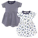 Hudson Baby Baby and Toddler Girl Cotton Dresses, Blueberries, 0-3 Months