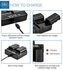 LP-E6N Replacement Battery 2-Pack & Dual Battery Charger for Canon EOS R, EOS R5, EOS 90D, EOS 60D, EOS 70D, EOS 80D, EOS 5D II, 5D III, 5D IV, EOS 6D, EOS 6D II, EOS 7D, EOS 7D II, XC10, XC15 Cameras