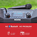 ION Audio Block Rocker Plus | 100W Portable Speaker, Battery Powered with Bluetooth, Microphone & Cable, AM/FM Radio, Wheels & Telescopic Handle and USB Charging For Smartphones & Tablets