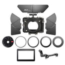 JTZ DP30 Camera Cage with 15mm Rail Rod Baseplate Rig and Top Handle+ 4" ×4" Carbon Fiber Matte Box+Follow Focus+Power Supply (LE Version) for Sony A6000 A6300 A6500 DSLR Camera