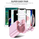 TOZO T6 True Wireless Earbuds Bluetooth Headphones Touch Control with Wireless Charging Case IPX8 Waterproof TWS Stereo Earphones in-Ear Built-in Mic Headset Premium Deep Bass for Sport Rose Gold