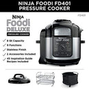 Ninja FD401 Foodi 8-qt. 9-in-1 Deluxe XL Cooker & Air Fryer-Stainless Steel Pressure Cooker, 8-Quart