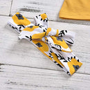 Toddler Baby Girl Outfits Flower Tops Sleeveless Vest Shorts Headband Summer Clothes Set(Size110/3-4T) Yellow