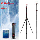 GEEKOTO Camera Tripod, Tripod for Canon Nikon Sony DSLR Camera, 75 inches Aluminum Alloy Tripod with 360 Degree Ball Head and Rotatable Center Column, Professional Horizontal Tripod for Travel & Work