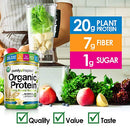 Batido de proteína orgánica + botella mezcladora (sin OMG, sin gluten, apto para veganos), vainilla francesa, 4 libras