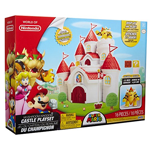 Nintendo Super Mario Mushroom Kingdom Castle Playset with Exclusive 2.5” Bowser Figure