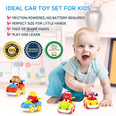 LUKAT 1 Year Old Boy Gifts, Toddler Toy Cars Set of 4 Friction Powered Cars, Pull Back Cars Cartoon Push and Go Friction Powered Car Toys, Baby Toy Vehicles Set Toy Best Toys for Boys and Girls
