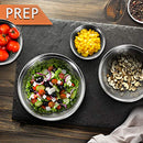 Stainless Steel Kitchen Mixing Bowls - 6 Piece Premium Space Saving Nesting Bowls Pour Perfect High-Grade Metal Serving Bowls Set - Food Prep/Serving/Marinating/Mixing - Nutrichef NCMB6PC