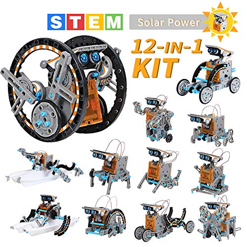 Lucky Doug Solar Robot Kit 12-in-1 Science STEM Robot Kit Toys for Kids Aged 8-12 and Order, Science Experiment Set Gift for Boys Girls Students Teens, Educational DIY Assembly Kit with Solar Powered