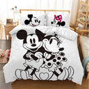 Disney Mickey Minnie Cartoon Bedding Set Lovely Couple Twin Full King Single Double Size Children Duvet Cover bed linen boy girl
