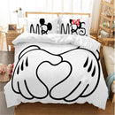 Disney Mickey Minnie Cartoon Bedding Set Lovely Couple Twin Full King Single Double Size Children Duvet Cover bed linen boy girl