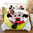 Disney Mickey Minnie Cartoon Bedding Set Lovely Couple Twin Full King Single Double Size Children Duvet Cover bed linen boy girl