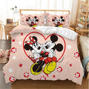 Disney Mickey Minnie Cartoon Bedding Set Lovely Couple Twin Full King Single Double Size Children Duvet Cover bed linen boy girl