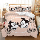 Disney Mickey Minnie Cartoon Bedding Set Lovely Couple Twin Full King Single Double Size Children Duvet Cover bed linen boy girl
