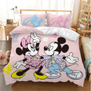Disney Mickey Minnie Cartoon Bedding Set Lovely Couple Twin Full King Single Double Size Children Duvet Cover bed linen boy girl