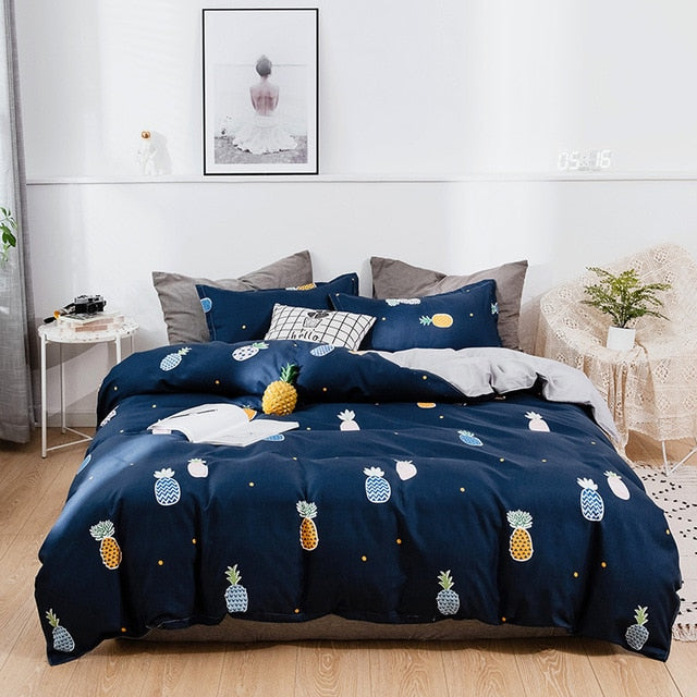 Cartoon Clouds Print Bed Cover Set Kids Girl Duvet Cover Adult Child Bed Sheets And Pillowcases Comforter Bedding Set 61038