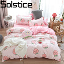 Solstice Home Textile Girl Kids Bedding Set Honey Peach Pink Duvet Cover Sheet Pillowcase Woman Adult Bed Linens King Queen Full