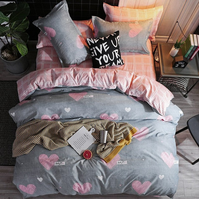 Solstice Home Textile Girl Kids Bedding Set Honey Peach Pink Duvet Cover Sheet Pillowcase Woman Adult Bed Linens King Queen Full