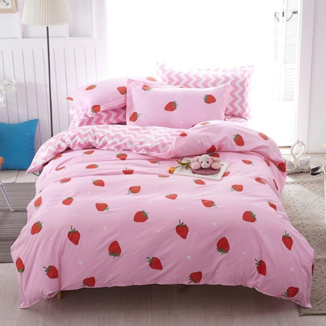 Solstice Home Textile Girl Kids Bedding Set Honey Peach Pink Duvet Cover Sheet Pillowcase Woman Adult Bed Linens King Queen Full