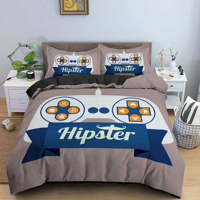 Luxury Euro Size Bedding Set for Boys Gift Modern Gamer Comforter Cloth Game Duvet Cover Kids Colorful Nordic Bed Covers