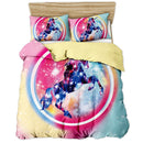 3D Cartoon Unicorn Lovely Kids Bedding Set King Size Floral Girl Quilt Duvet Cover Girly Home Textiles 3pcs Drop Ship Kawaii Bed